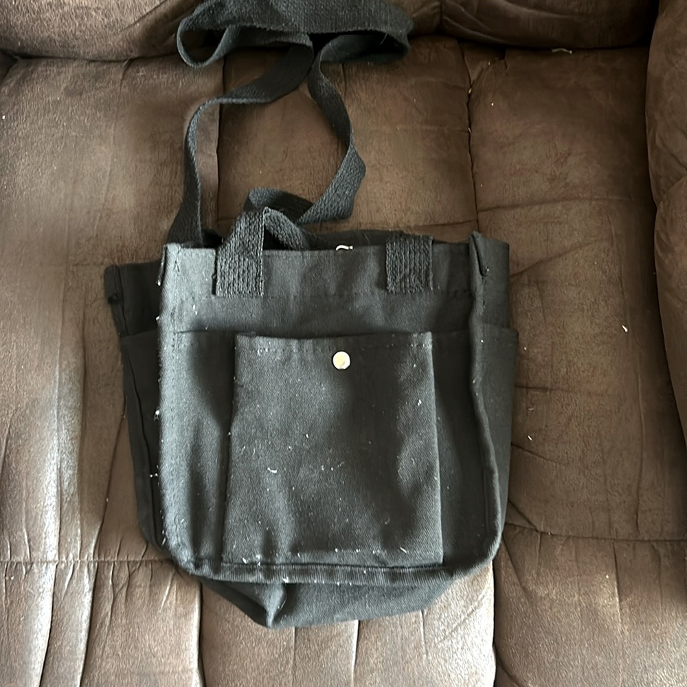 Black corduroy purse. Side and inside pockets!